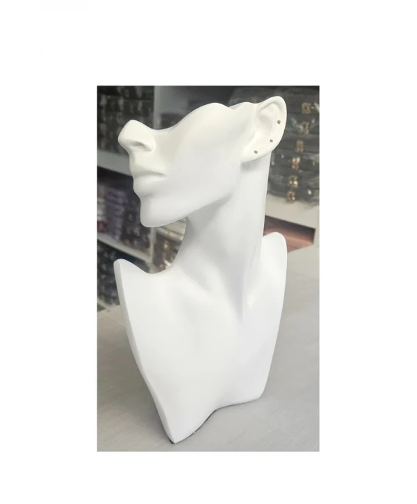 Polyester Kolye&gerdanlık Ve Küpelik Silüet Sergileme Mankeni 30 Cm Beyaz