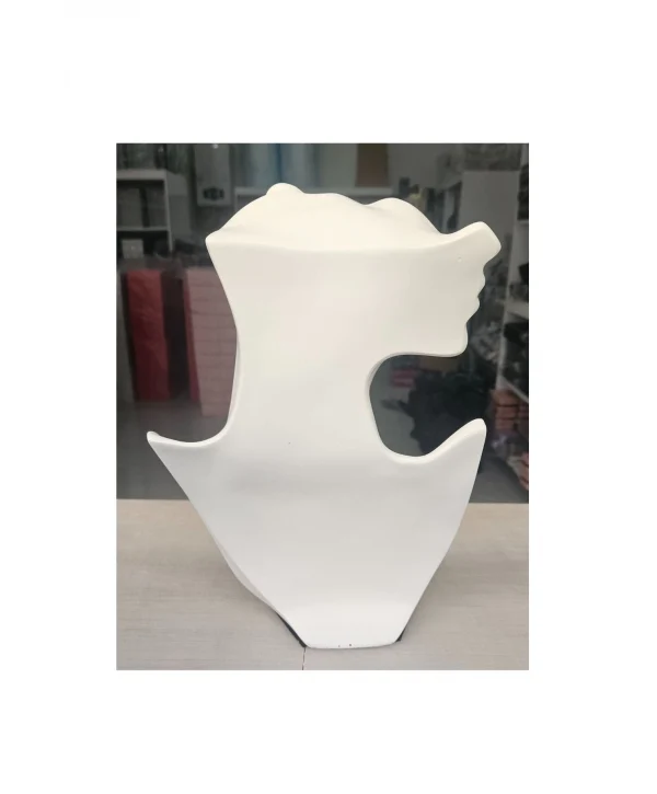 Polyester Kolye&gerdanlık Ve Küpelik Silüet Sergileme Mankeni 30 Cm Beyaz