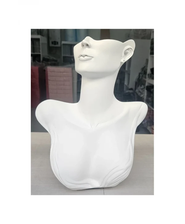 Polyester Kolye&gerdanlık Ve Küpelik Vücut Sergileme Mankeni 32 Cm Beyaz