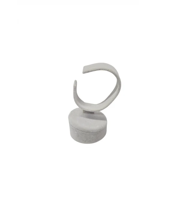 Saat&kelepçe Ve Bilezik Standı Oval Tekli Süet Yükseklik 10 cm Gri