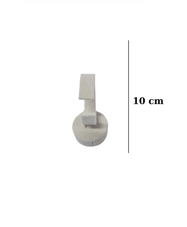 Saat&kelepçe Ve Bilezik Standı Oval Tekli Süet Yükseklik 10 cm Gri