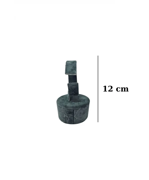 Saat&kelepçe Ve Bilezik Standı Oval Tekli Süet Yükseklik 10 cm Yeşil