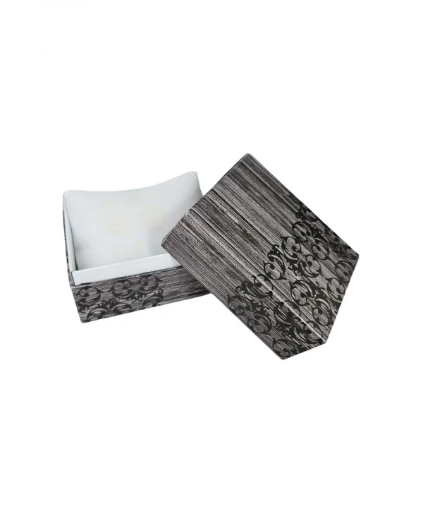 SARMAŞIK Gri Desenli Sert Karton Saat & Kelepçe Ve Bileklik Kutusu 6 Li Paket ( Içi Yastıklı)