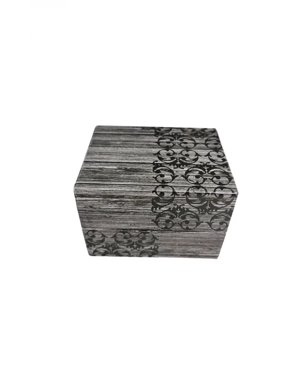 SARMAŞIK Gri Desenli Sert Karton Saat & Kelepçe Ve Bileklik Kutusu 6 Li Paket ( Içi Yastıklı)