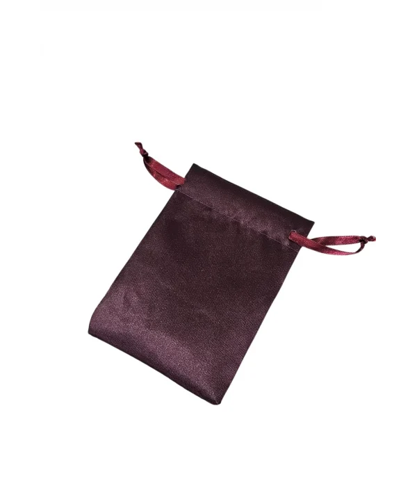 Saten & Parlak Kese Bordo 10 Adet 9x12 cm Takı, Altın Kesesi (ipli & Büzgülü)