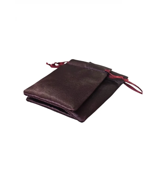 Saten & Parlak Kese Bordo 10 Adet 9x12 cm Takı, Altın Kesesi (ipli & Büzgülü)