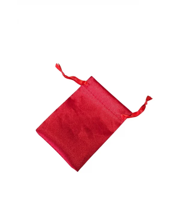 Saten & Parlak Kese Kırmızı 10 Adet 9x12 cm Takı, Altın Kesesi (ipli & Büzgülü)