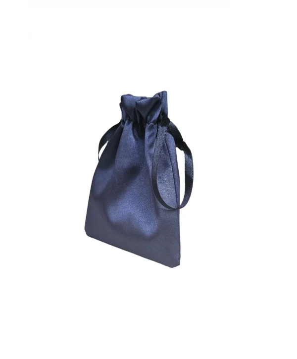 Saten & Parlak Kese Lacivert 10 Adet 9x12 cm Takı, Altın Kesesi (ipli & Büzgülü)