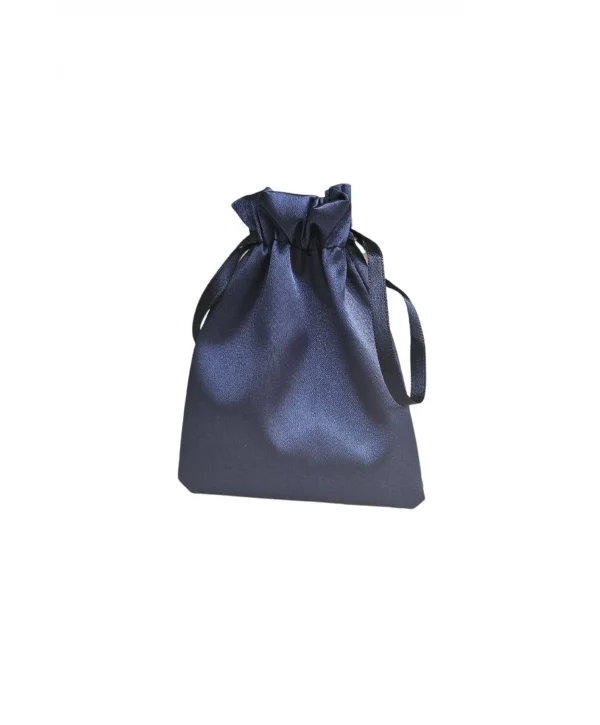 Saten & Parlak Kese Lacivert 10 Adet 9x12 cm Takı, Altın Kesesi (ipli & Büzgülü)