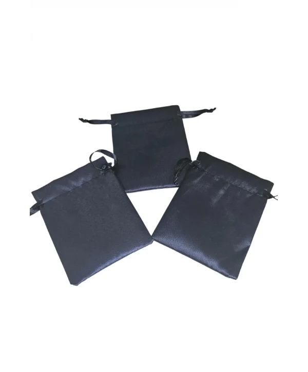 Saten & Parlak Kese Lacivert 10 Adet 9x12 cm Takı, Altın Kesesi (ipli & Büzgülü)