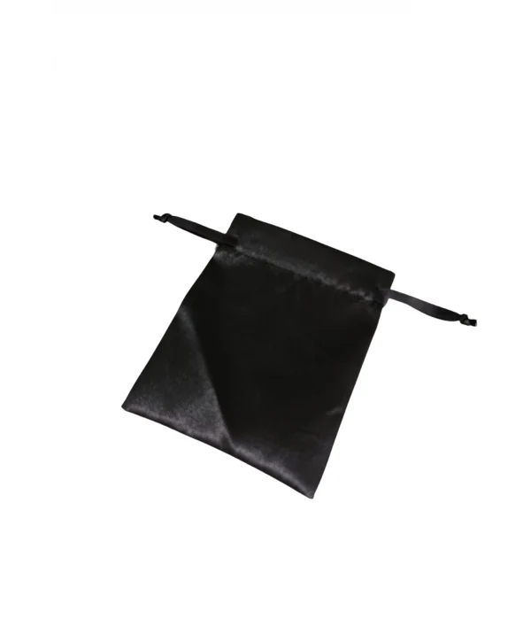 Saten & Parlak Kese Siyah 10 Adet 9x12 cm Takı, Altın Kesesi (ipli & Büzgülü)