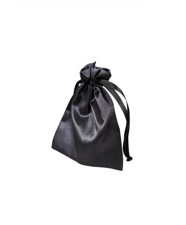 Saten & Parlak Kese Siyah 25 Adet 9x12 cm Takı, Altın Kesesi (ipli & Büzgülü)