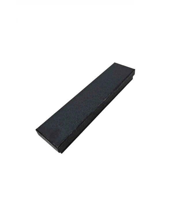 Sert Siyah Büyük Boy Karton Bileklik Kabartma Desenli Kutusu 12 Li Paket( Içi Süngerli )