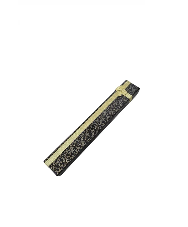 Sert Siyah&Sarı Sarmaşık Karton Bileklik& Tesbih Kutusu 25 Li Paket( Içi Süngerli )