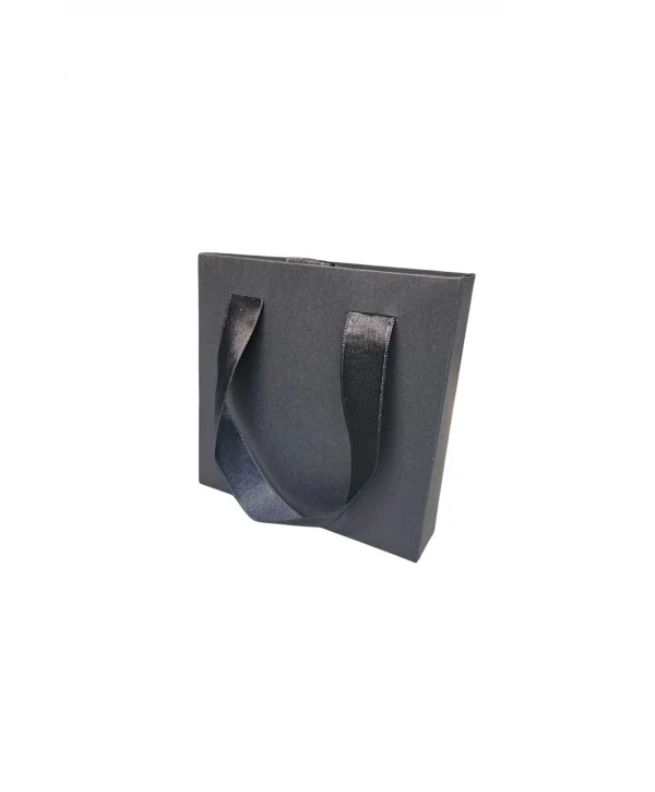 Siyah 1 Adet Çekmeceli Ve Çantalı Karton Kolye&mini Set Kutusu (12x12 Cm )