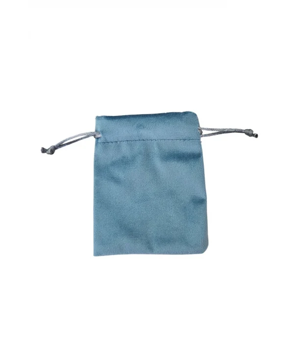 Soft Tay Tüyü Kese Turkuaz 10 Adet 9x12 cm Takı, Altın Kesesi (ipli & Büzgülü)