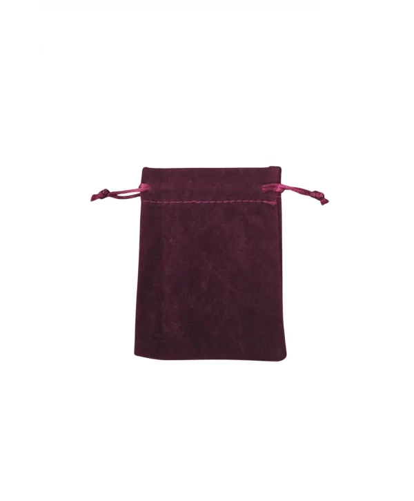 Süet & Kadife Duble Kese Bordo 10 Adet 9x12 cm Takı, Altın Kesesi (ipli & Büzgülü)