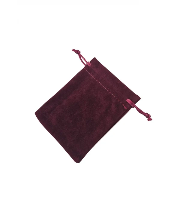 Süet & Kadife Duble Kese Bordo 25 Adet 9x12 cm Takı, Altın Kesesi (ipli & Büzgülü)