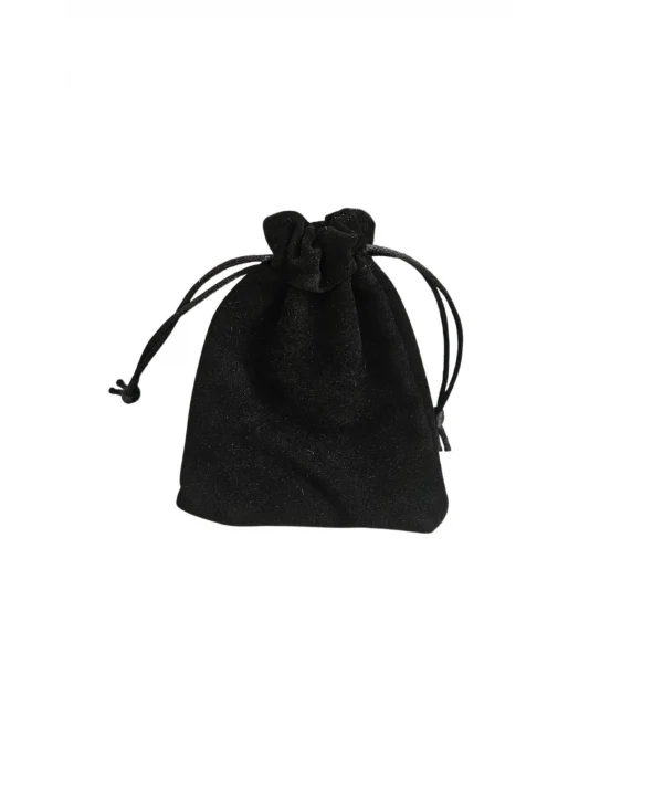 Süet & Kadife Duble Kese Siyah 25 Adet 9x12 cm Takı, Altın Kesesi (ipli & Büzgülü)