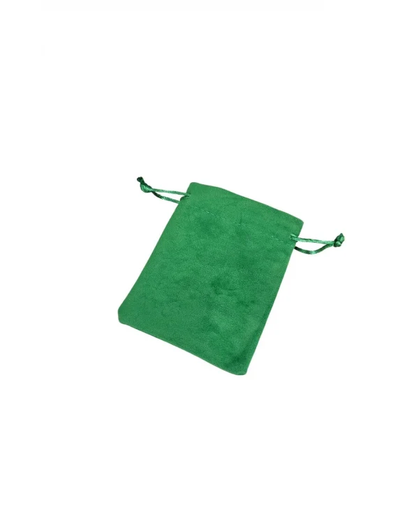 Süet& Kadife Duble Kese Yeşil 10 Adet 9x12 cm Takı, Altın Kesesi (ipli & Büzgülü)