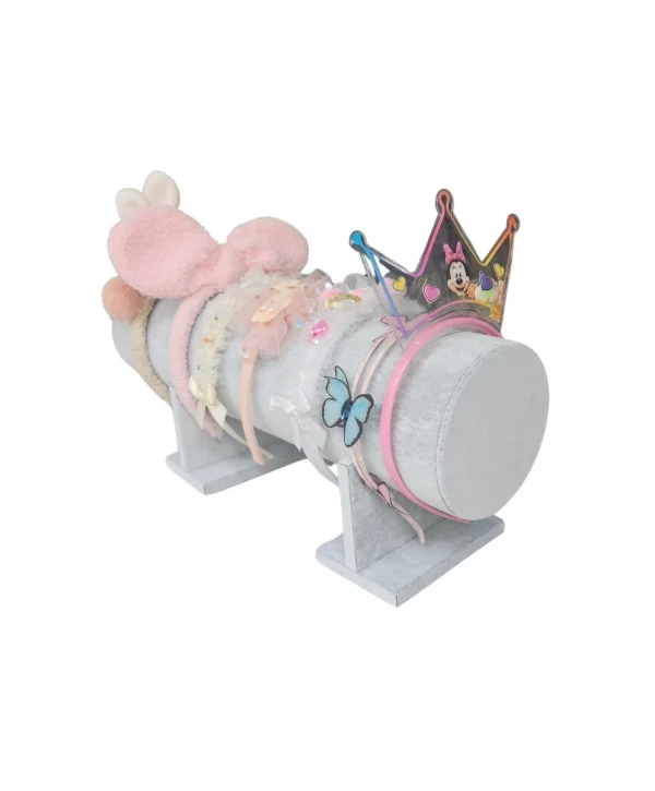 Taç,Toka Ve Saç Bandı Standı ,Düzenleyicisi Ve Organizatörü Süet Gri (40 cm)