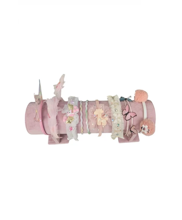 Taç,Toka Ve Saç Bandı Standı ,Düzenleyicisi Ve Organizatörü Süet Pembe(40 cm)