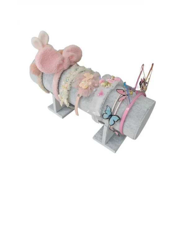 Taç,Toka Ve Saç Bandı Standı ,Düzenleyicisi Ve Organizatörü Süet Gri (40 cm)