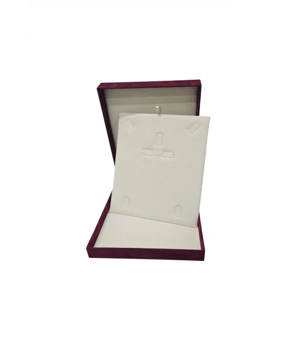 Yakut Süet Büyük Kare Set Kutusu (19x22 cm) (Bordo)