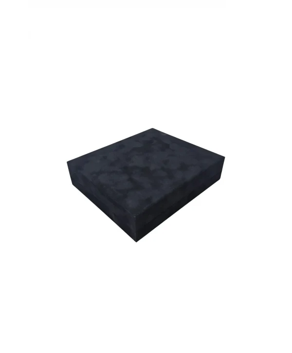 Yakut Süet Büyük Kare Set Kutusu (19x22 cm) (Siyah)
