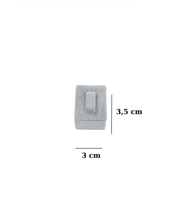 Yüzük Standı Tekli Süet (tırnaklı) 3x3,5 cm Gri