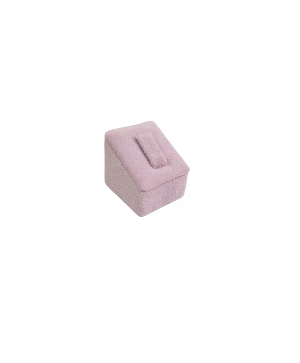 Yüzük Standı Tekli Süet (tırnaklı) 3x3,5 cm Pembe