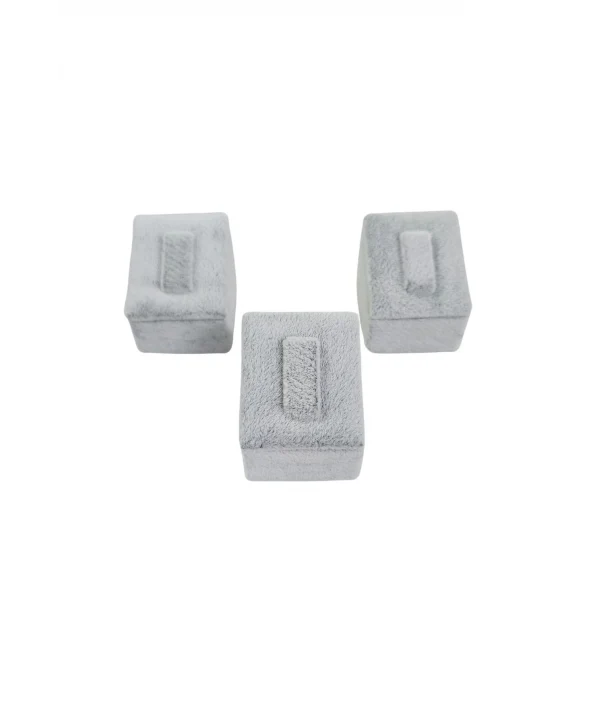 Yüzük Standı Üçlü Süet (tırnaklı) 3x3,5 cm (3 adet) Gri