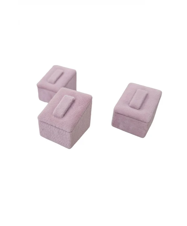 Yüzük Standı Üçlü Süet (tırnaklı) 3x3,5 cm (3 adet) Pembe