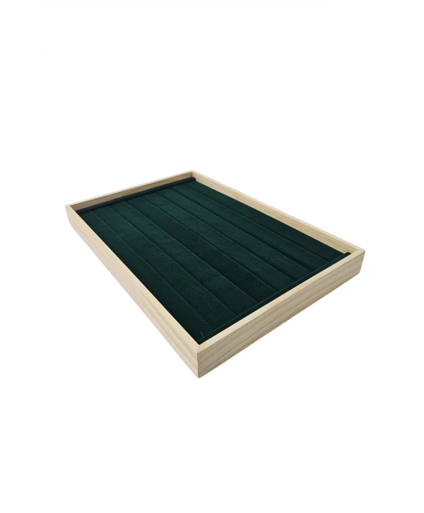 Yüzük Tablası Rulo (Ahşap Kasalı) Süet (içi Yeşil)
