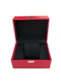 Tekli Basmalı Kilitli Lüx Deri Saat Kutusu (Dış kutulu)(Kırmızı)