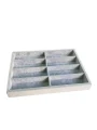 Gözlük Kolye Ucu Küpe Yüzük Servis Tablası Gri Süet (8 bölmeli) 25x35 cm
