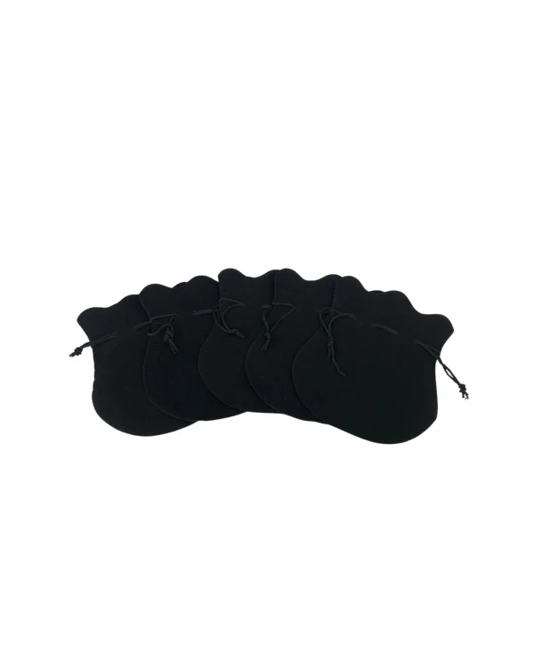 Kadife Kese Siyah 50 Adet 11x14 Boy Takı, Altın Kesesi (İpli & Büzgülü)