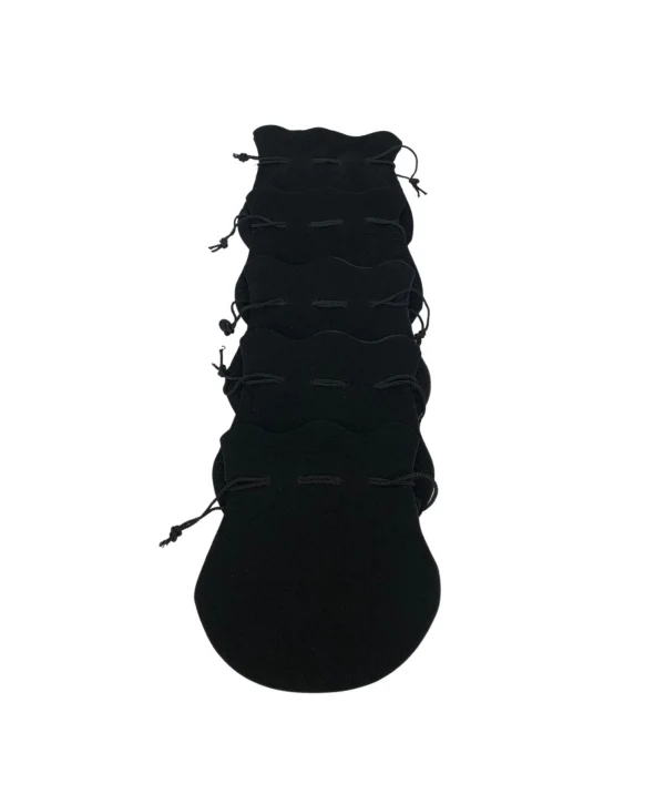 Kadife Kese Siyah 50 Adet 11x14 Boy Takı, Altın Kesesi (İpli & Büzgülü)