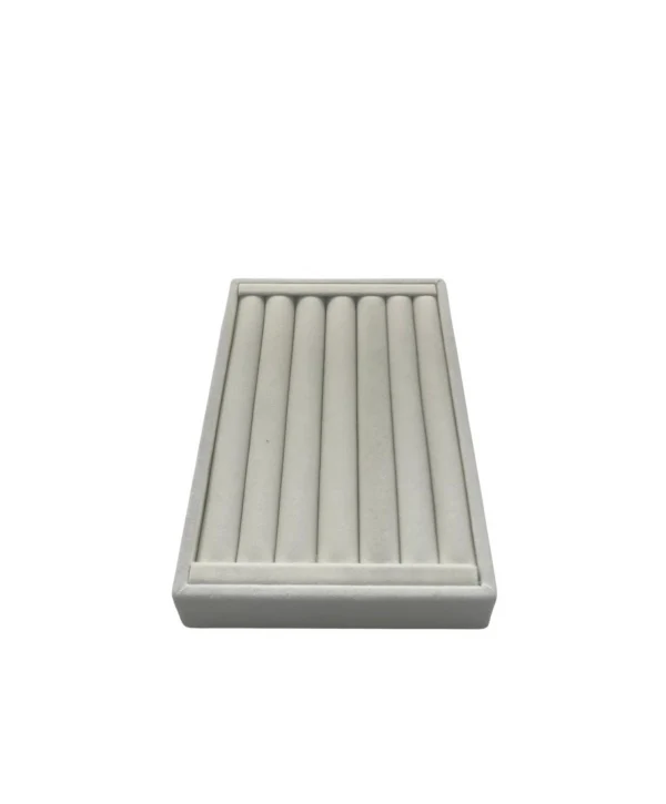 Bilezik & Bileklik & Kelepçe Krem Süet Standı-Tablası Ve Düzenleyici 14x22 cm