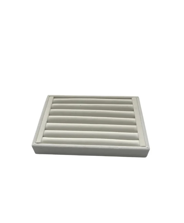 Bilezik & Bileklik & Kelepçe Krem Süet Standı-Tablası Ve Düzenleyici 14x22 cm