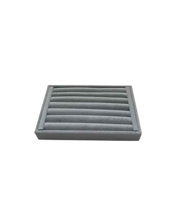 Bilezik & Bileklik & Kelepçe Gri Süet Standı-Tablası Ve Düzenleyici 14x22 cm