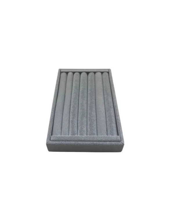 Bilezik & Bileklik & Kelepçe Gri Süet Standı-Tablası Ve Düzenleyici 14x22 cm