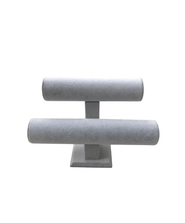 İkili Süet Bay&Bayan Bileklik,Saat Ve Kelepçe Standı (Gri)