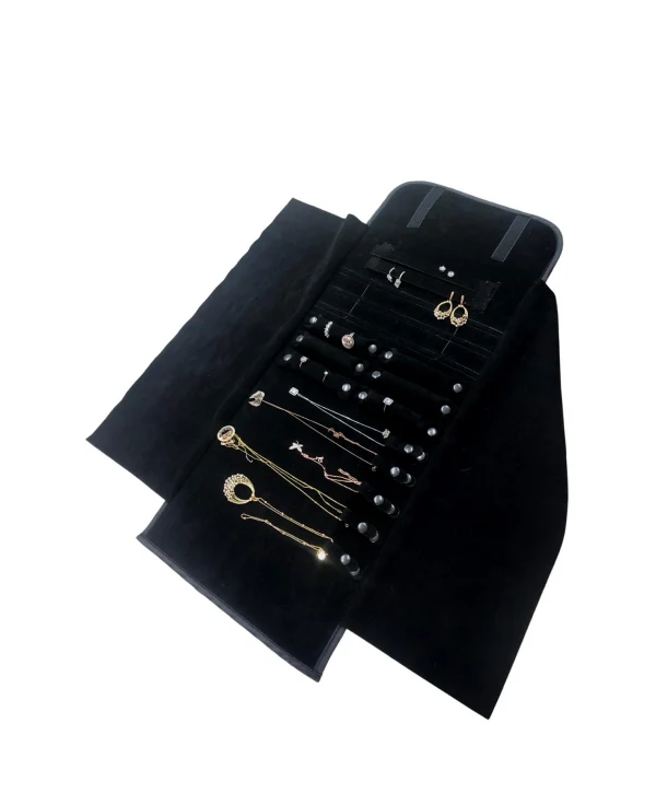 Takı,Seyahat ve Mücevher Rulosu& Düzenleyicisi Ve Çantası /Siyah Deri İçi Süet