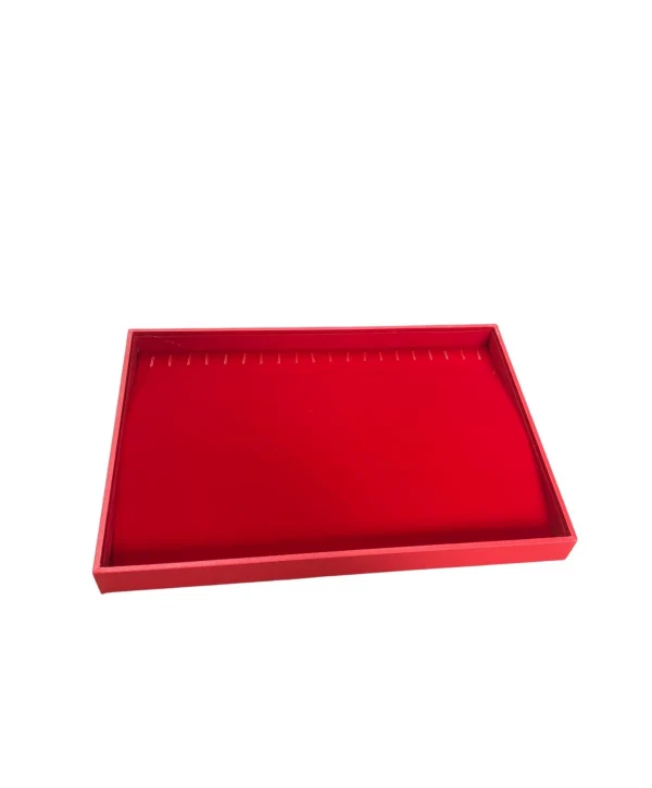 Zincir & Bileklik Takı Tablası Kırmızı Süet