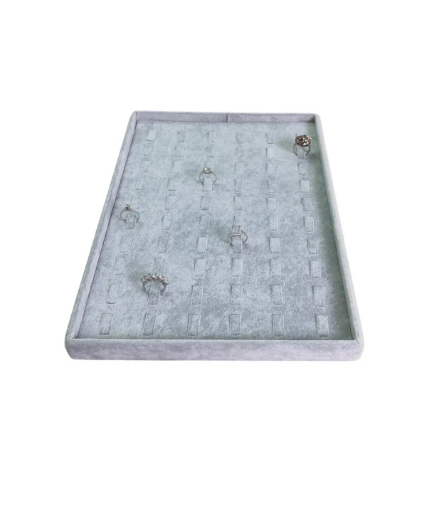 Yüzük Tablası 60 Tırnaklı Gri Süet  (25x35 cm)