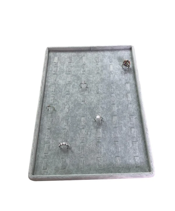 Yüzük Tablası 60 Tırnaklı Gri Süet  (25x35 cm)