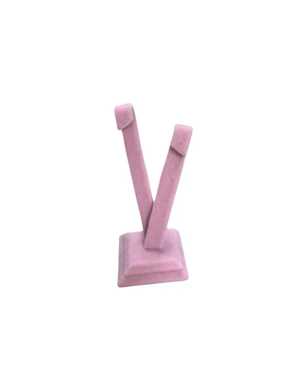 Palmiye Şeklinde Ayaklı Küpe Standı,küpe Sergileme Standı Süet Pembe