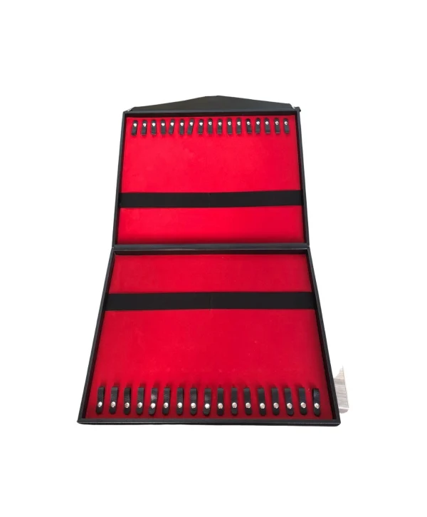 34 lü Tesbih (Ahşap Kasa) Siyah Deri kuluplu / Askı kayışlı (Anahtarlı) 38x46 cm