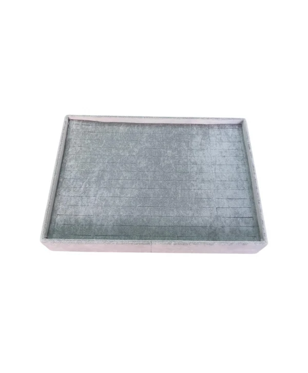 Bilezik & Bileklik & Kelepçe Standı-tablası 70 li Batırmalı Gri süet 25x35